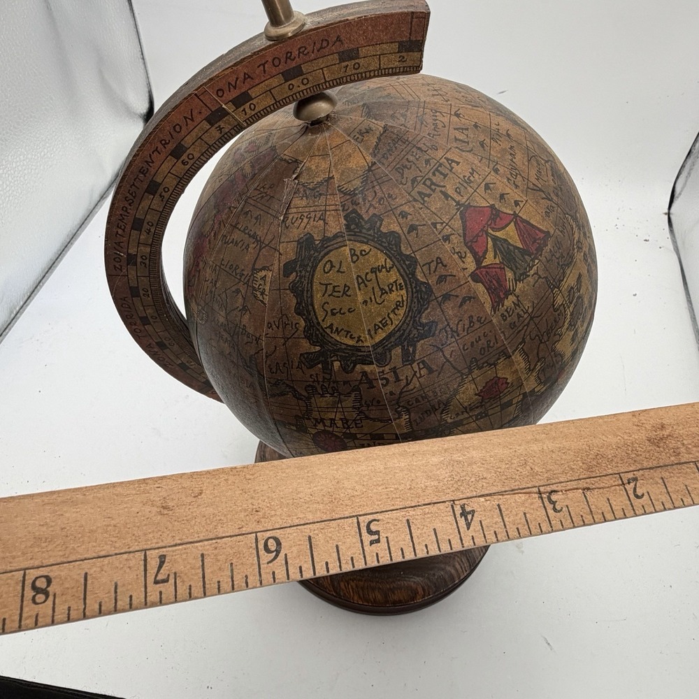Vintage Old World Style Wooden Base ‎ Globe, Made in Japan - Picture 8 of 8
